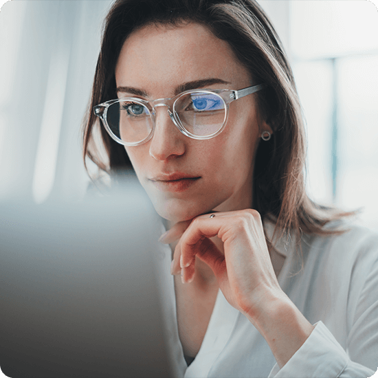 Person in front of laptop